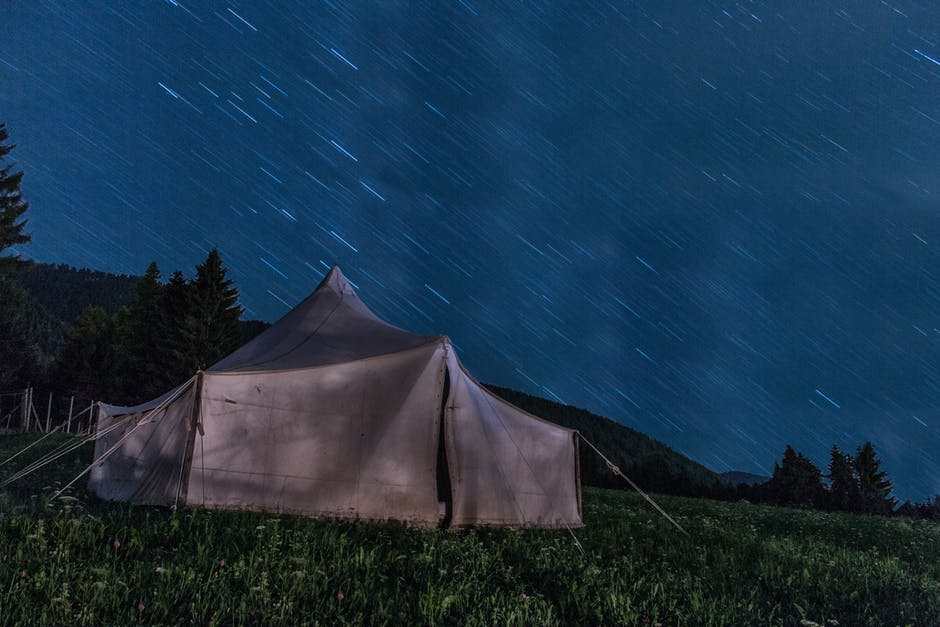 Brown Tent论夜间绿草