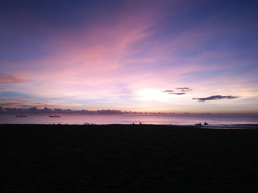 日落海岸照片