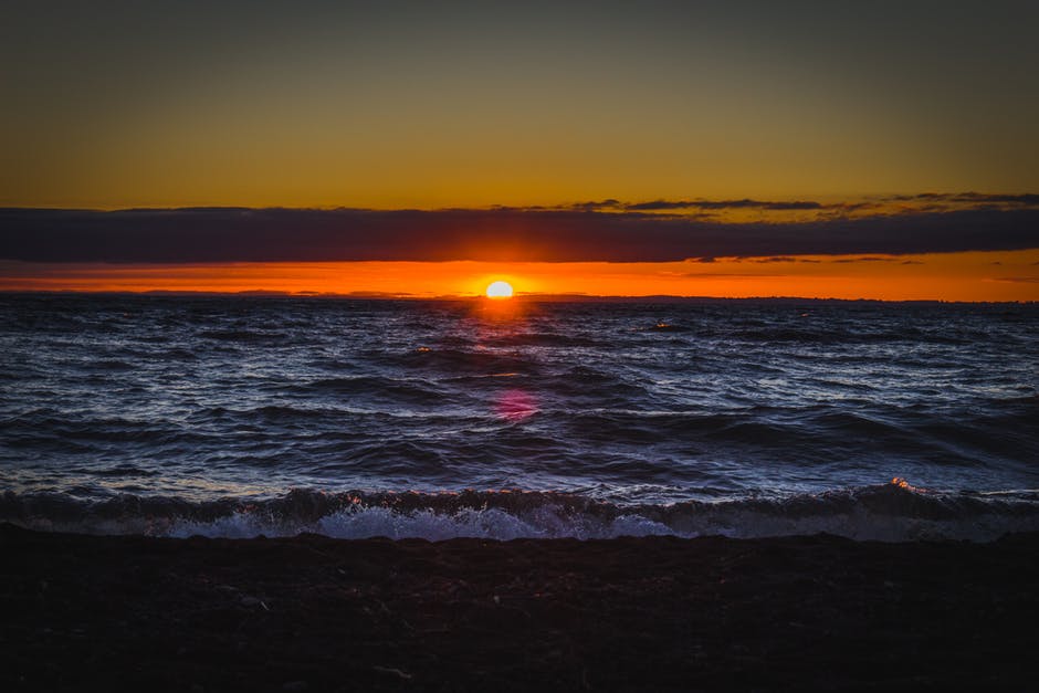 日落海上摄影