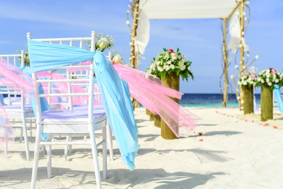海滩-沙滩婚礼-椅子高清照片