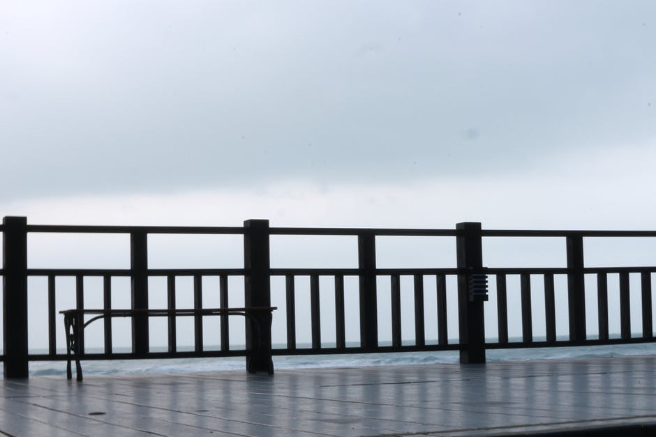木板路-篱笆-海洋高清照片