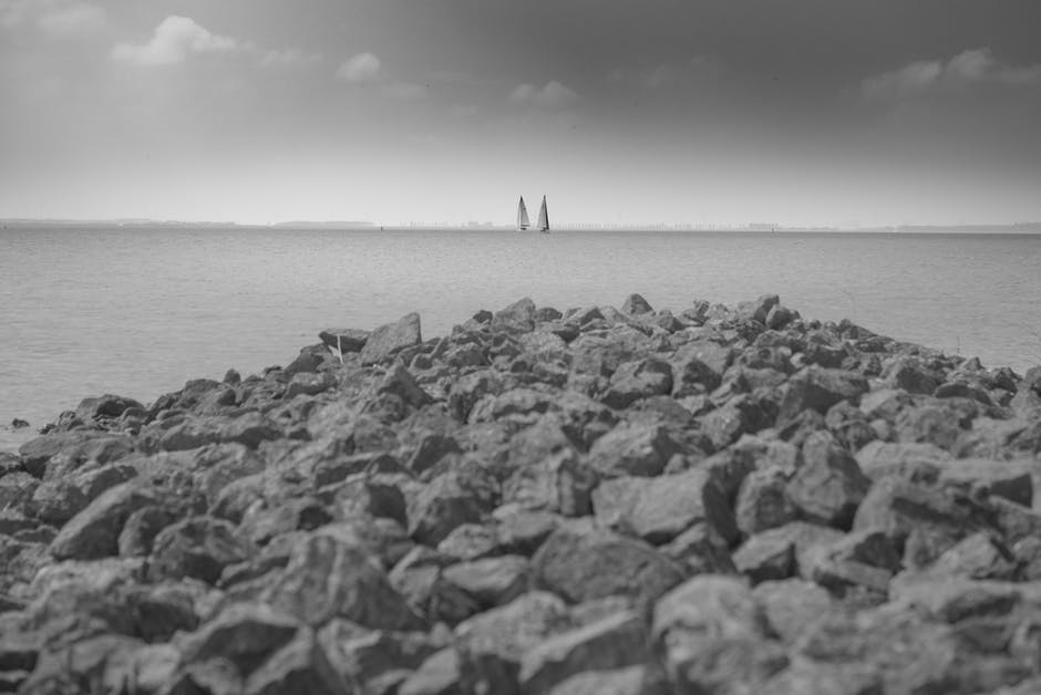 黑白-海岸-单色高清照片