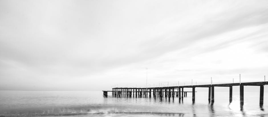 海滩高清照片-美丽-黑白