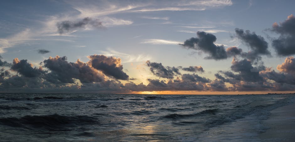 海滩-云朵-黎明的高清照片