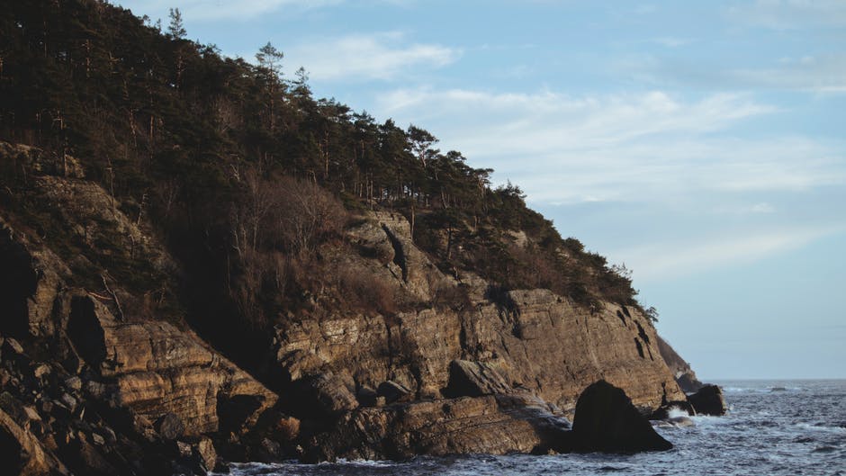 悬崖与Ocean风景摄影
